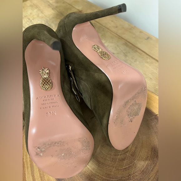 AQUAZZURA + Claudia Schiffer Vendome buckled suede ankle boots - Picture 4 of 6